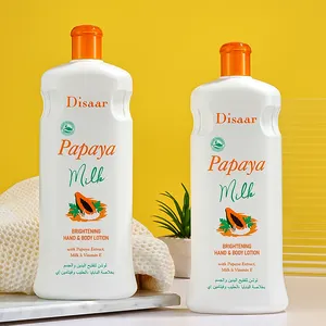 Disaar Vente en gros Lait de papaye Éclaircissant Main Corps Crème blanchissante Lotion avec Vitamine E 600ml Grand paquet Humidité de la peau