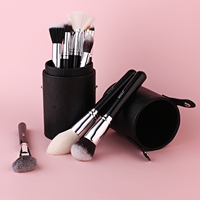 Ensemble de maquillage de luxe de haute qualité, 20 pièces, avec logo personnalisé, poils naturels, manche en bois écologique, respectueux de la peau, pour vente en gros et marque privée