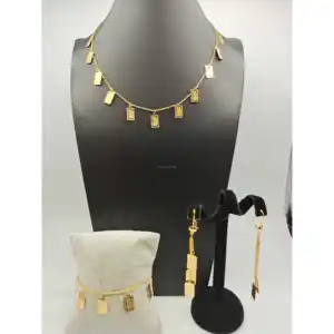 패션 럭셔리 유럽 브라질 골드 팔찌 귀걸이 입방 지르코니아 큰 목걸이 아랍 아프리카 골드 신부 보석 세트