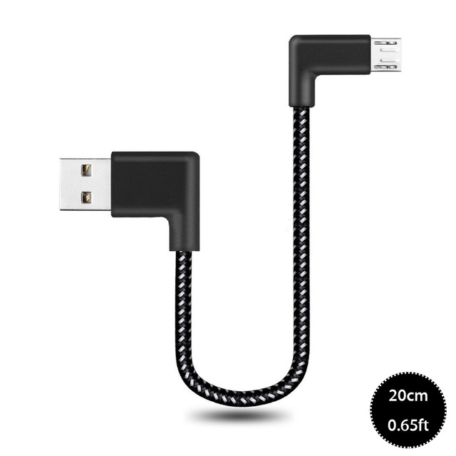 90 Degree USB 3.0 L-Shaped Fast Charging Cable 3M Length for Mobile Phones & Power Banks