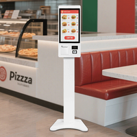 Kiosco de terminales de sistema POS táctil inteligente para interiores de 23,8-32 pulgadas, máquina de pago automático capacitiva, quiosco de pedidos de pago de autoservicio SDK