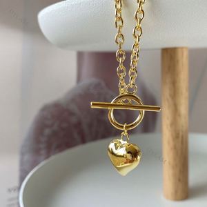 Dylam Gold Heart <b>Necklace</b> for Women <b>Initial</b> Pendant <b>Necklace</b> with Layered Chains Paperclip Gold Chain Trendy Jewelry - Product Image 5