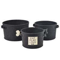 Seau rond en feutre durable pour animaux de compagnie, panier pour chien et chat, panier de rangement pour fournitures pour animaux de compagnie