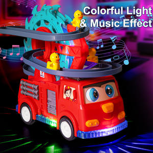 Juguete de Tren Eléctrico de Alta Calidad en Oferta, con Música y Luces para Niños, Juego de Toboganes de Plástico Resistente, Pato y Camión de Bomberos - Product Image 3