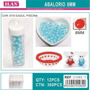 Perline Ilan Abalorio 8mm Blu per Creazione di Gioielli e Artigianato, 12 Pezzi - Product Image 1
