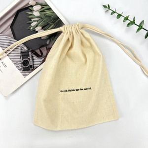 Túi vải bố đựng đồ nhỏ, in logo tùy chỉnh, 100% hữu cơ, dùng làm túi quà tặng, túi đựng đồ lót, túi vải <span class=keywords><strong>cotton</strong></span> có dây rút - Product Image 4