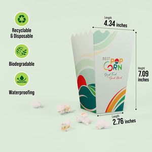 กล่องกระดาษใส่ป๊อปคอร์นแบบกันไขมัน 50 กล่อง บรรจุภัณฑ์สำหรับอาหาร - Product Image 3