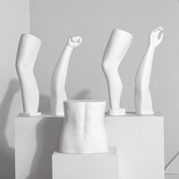 Mannequin en fibre de verre blanc pour genoux, mains, bras, pieds, taille et torse, idéal pour la présentation de genouillères, protège-mains, supports lombaires et protège-pieds