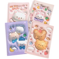 Carnet à spirale 3D en tissu peluche, style japonais et coréen, mignon, pour étudiants, cahier d'exercices, design coloré, motif dessin animé