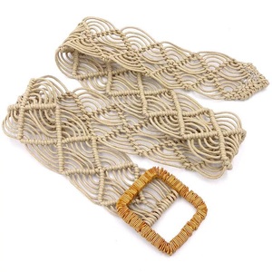 Moda macramé bohemio Decoración Accesorios borla 10 mm Cinturón trenzado estrecho vestido <span class=keywords><strong>de</strong></span> mujer anudado decorado decoración del hogar - Product Image 2