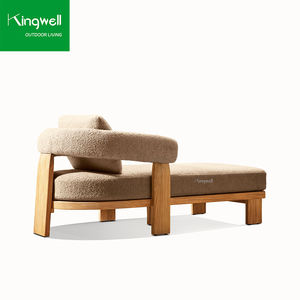 Ensemble de mobilier de jardin de luxe, chaise longue de plage, piscine, chaise longue d'extérieur en teck massif pour le bord de la piscine - Product Image 3