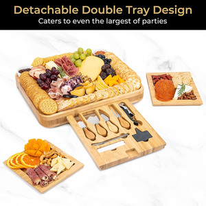 Juego de cuchillo y tabla para queso del fabricante original, tabla de bambú para quesos, tabla para quesos con cuchillo y tazón de cerámica. Aprobado. - Product Image 4