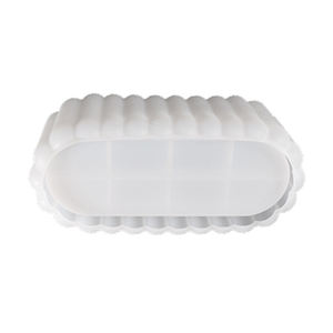 3D pas cher <span class=keywords><strong>large</strong></span> ligne verticale surface ellipsoïdale rectangle forme silicone bricolage résine pot vase bougie pot moule - Product Image 3