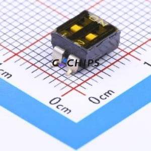 DMR-02-T-V DIP Switch SMD-4P,6x6.2mm Switch Flat Toggle, Groove Type Single Pole Single Throw 2 2.54mm - Product Image 1