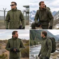 Veste Softshell Tactique Robuste pour Homme Vert Ranger Imperméable Coupe-Vent Hiver Doublée Polaire Randonnée Extérieure OEM