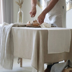 Customizable Wholesale French Chic Pure Linen Flounce <b>Table</b> <b>Cloth</b> <b>Table</b> Cover Stone Washed Solid Color Home Hotel - Product Image 3