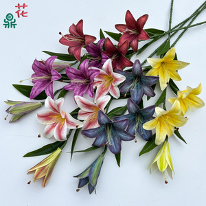 Fleurs artificielles en soie Lily, réalistes, décoration d'intérieur, mariage, style moderne, faites à la main - Product Image 1