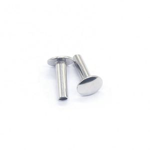 Rivets semi-tubulaires à tête ronde en acier inoxydable, norme ISO, tailles personnalisables - Product Image 1