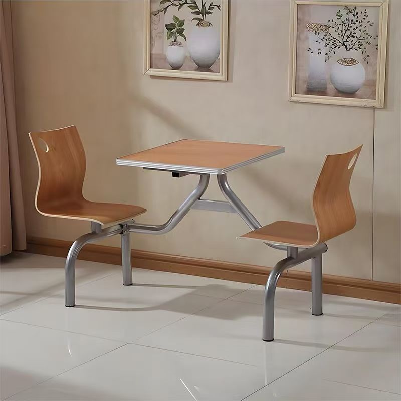 Teak color [1 table, 2 chairs] with gray frame