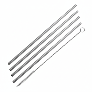 Scatola di 120 in acciaio inox cannucce con spazzola per la pulizia Set 5 pezzi - Product Image 2