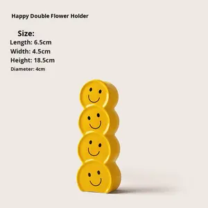 <span class=keywords><strong>Vaso</strong></span> da Tavolo in Ceramica Moderno e Semplice <span class=keywords><strong>con</strong></span> Ornamento Creativo a Faccina Sorridente, Ecologico per Composizioni Floreali in Soggiorno - Product Image 6