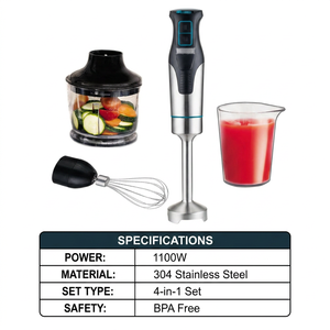 <span class=keywords><strong>Mixeur</strong></span> Plongeant 4-en-1 Essentiel pour la Cuisine, en Acier Inoxydable, <span class=keywords><strong>avec</strong></span> Fouet à Œufs et Tasse à Mesurer 800ML - Product Image 4