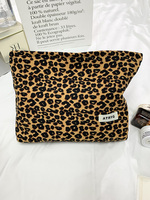 Tas Belanja Super Populer Motif Leopard Tas Makeup Lipstik Cetak Leopard Kapasitas Besar Tas Jinjing Portabel