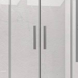 Kamalu KE-6000A Porte Doccia Scorrevoli Doppie 80x170 con Telaio Argento Opaco, Box Doccia in Ottone da 10mm per Bagno - Product Image 6