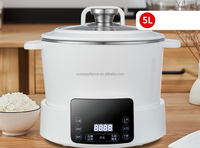 Marmite Électrique Multifonctionnelle 3L de Haute Qualité à Faible Teneur en Sucre, Cuiseur à Riz en Acier Inoxydable de Qualité Alimentaire, Épaisseur de Cuivre de 3 oz, Version Anglaise