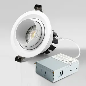 Plafonnier encastré 4 pouces sélectionnable Downlight à intensité variable 2700K/3000K/3500K/4000K/5000K Focus réglable LED Can Light
