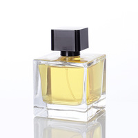 Flacon pulvérisateur de parfum de luxe moderne, vide, carré, en verre, anti-fuite, 50 ml, 100 ml, avec pompe, logo personnalisé imprimé à l'écran