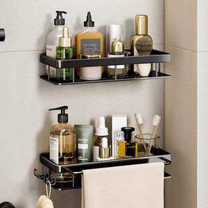 2024 tüm satış iki kat banyo rafları duvara monte depolama raf duvar rafı banyo için - Product Image 6