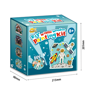 DIY 3D Weltraum Holzpuzzle Malset Kreatives Astronauten-Lunarbase-Bastelset mit Aufhänge-Kit Ideales Geschenk für Kinder - Product Image 5
