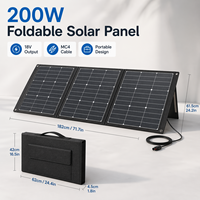 Panneau solaire pliable ETFE 200W monocristallin, chargeur solaire portable pour station d'alimentation, camping, camping-car