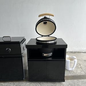 Barbecue fumoir en céramique <span class=keywords><strong>Kamado</strong></span> de 18 "en acier inoxydable 304 avec armoire de patio à charbon de bois BBQ Egg Design - Product Image 5