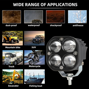 Nouveaux Phares de Travail à <span class=keywords><strong>LED</strong></span> Universels 120W Haute Puissance 3 Pouces Double Couleur 4x4, Feux de Brouillard/Conduite pour <span class=keywords><strong>Voiture</strong></span>, Camion, Jeep Wrangler, Tout-Terrain - Product Image 4