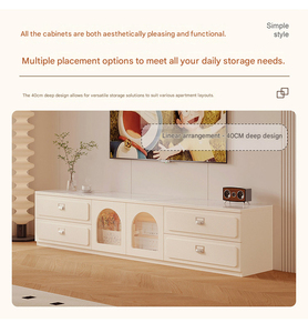 Mobile TV Moderno <span class=keywords><strong>in</strong></span> <span class=keywords><strong>Legno</strong></span> <span class=keywords><strong>Bianco</strong></span> con Tavolino da Caffè Combinato, Regolabile e da Terra per <span class=keywords><strong>Soggiorno</strong></span> - Product Image 2