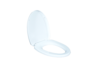 Siège de toilette ergonomique blanc allongé avec charnières à fermeture douce et système de dégagement rapide pour un nettoyage facile et des salles de bain modernes - Product Image 5