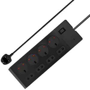 UK standard 2m cable extension board extension socket 8 outlet household Switched electric socket uk power strips
