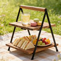 Présentoirs à étages en bois pour événements commerciaux, Présentoir à cupcakes empilable en bois, Table à desserts en bois style ferme
