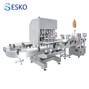 Esko hoàn toàn tự động 4 đầu điền đóng nắp dòng ghi nhãn cho tóc Gel Kem <span class=keywords><strong>Lotion</strong></span> dầu gội chất tẩy rửa máy sản xuất - Product Image 1