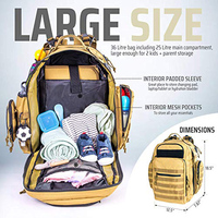 Sac à langer de style militaire matelassé, multifonctionnel, idéal pour les voyages, sac à langer tactique avec stations de change