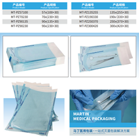 Pochette de stérilisation plate auto-scellante conforme MDR, certifiée ISO 13485 pour usage médical/dentaire/hospitalier