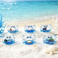 Ensemble de sable mouvant de bureau résistant à l'huile, motif océan de dessin animé, grand modèle de crabe en acrylique, ensemble de jouets cadeaux pour enfants