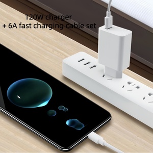 Cargador Rápido PD QC3.0 33W 67W 120W Adaptador de Corriente Enchufe US/EU con Cable de Datos y Carga USB Tipo C de 6A para Teléfonos HUAWEI Xiaomi - Product Image 4