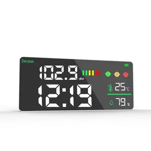 正確な音の測定のためのLEDスクリーンディスプレイデジタルデシベルメーター時間時計ノイズメーター試験装置