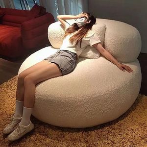 Sillón Individual de Salón, Pequeño, con Brazos, Tapizado en Terciopelo Bouclé, Sillón de Ocio, Sillón Giratorio Redondo Blanco - Product Image 3