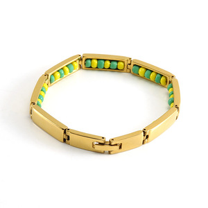 Joyería personalizada Religiosa Pulsera <span class=keywords><strong>de</strong></span> cuentas Pulsera <span class=keywords><strong>de</strong></span> eslabones Pulsera <span class=keywords><strong>de</strong></span> moda Cuentas coloridas Africanas India Poder Santería Pulsera - Product Image 1