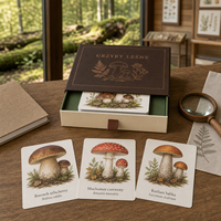 Cartes d'apprentissage personnalisées sur la faune forestière et les champignons, noms des espèces en latin, écologiques, durables, papier couché mat 300 g/m²