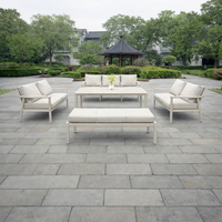 IPX5 Wetterfestes Terrassen-Aluminium-Gartensofa Kratzfeste Oberfläche Outdoor-Sofa L-Form Patio-Sofa